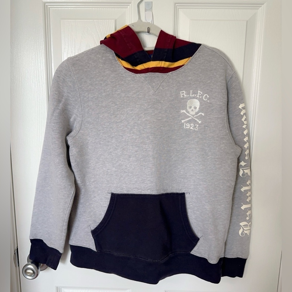 Polo by Ralph Lauren Gray Top with Maroon and Yellow Accents - Picture 8 of 11